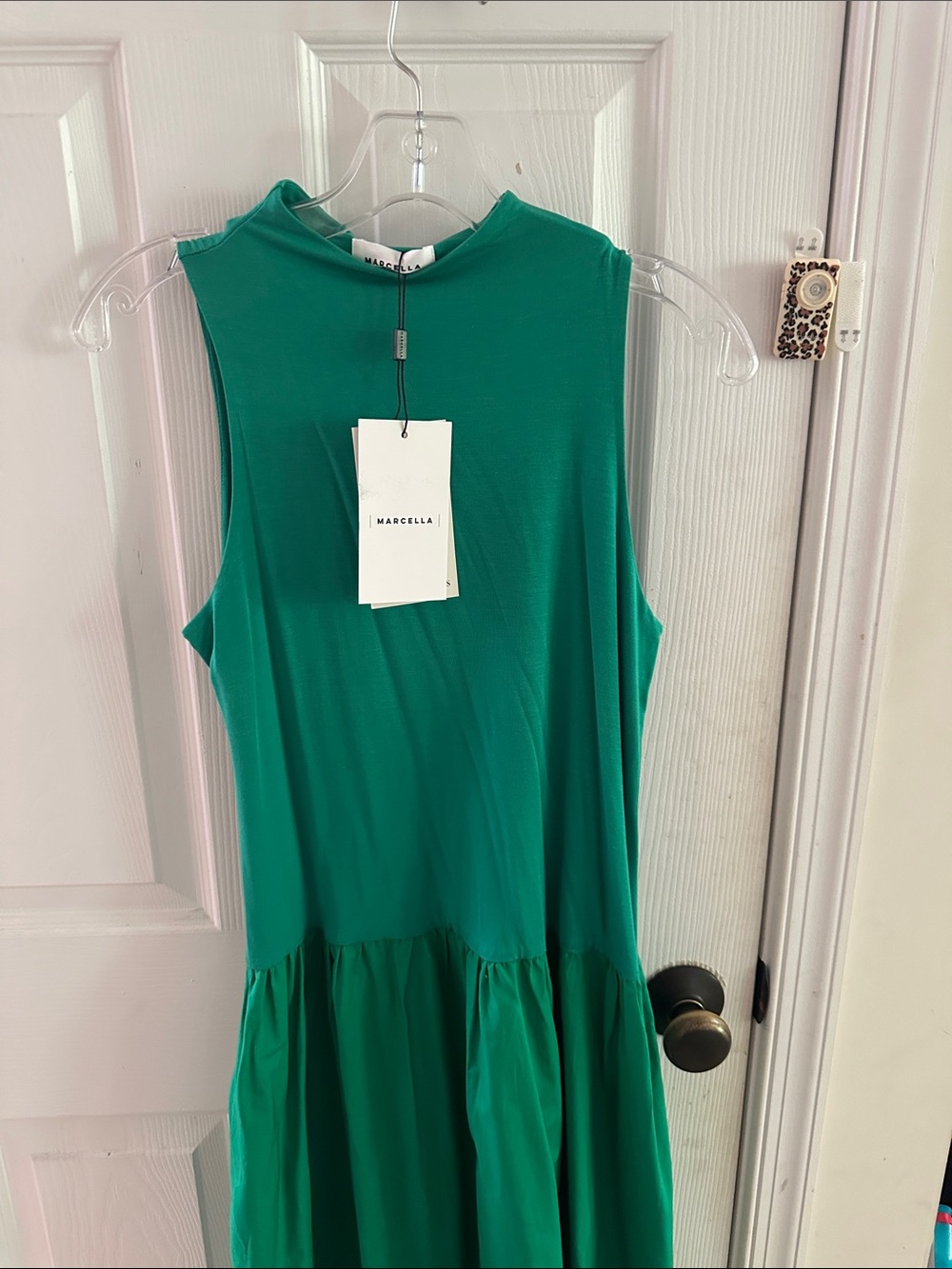 MARELLA Vibrant Green Sleeveless Midi Dress